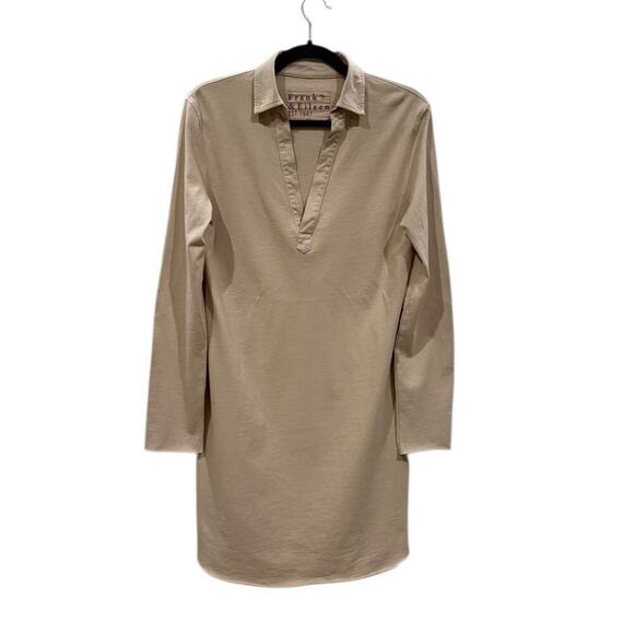 Frank & Eileen Nicole Henley Dress Heritage Jersey Cotton In Sand Size XS - Picture 5 of 11